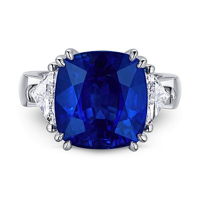 Кольцо с сапфиром Royal Blue и бриллиантами